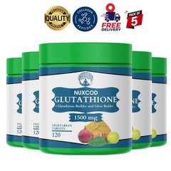 NUX.COD Glutathione 1500mg 120 Tabs Pack of 5 Skin Support