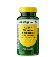 4 PACK Spring Valley Super B-Complex Tablets, 100 Count