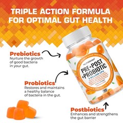 NutraPep Prebiotic Probiotic & Postbiotic Gummies for Women Men & Kids (2 Pack)