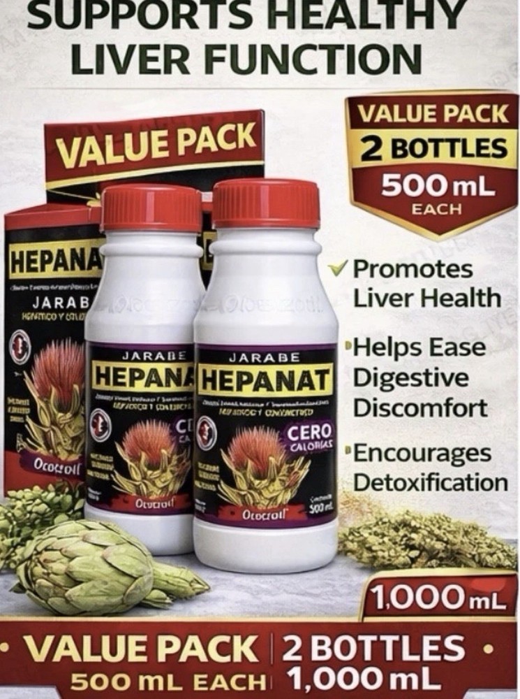 HEPANAT Liver Support Herbal Syrup 2 Pack 500mL Antioxidant Detox SUGAR FREE!