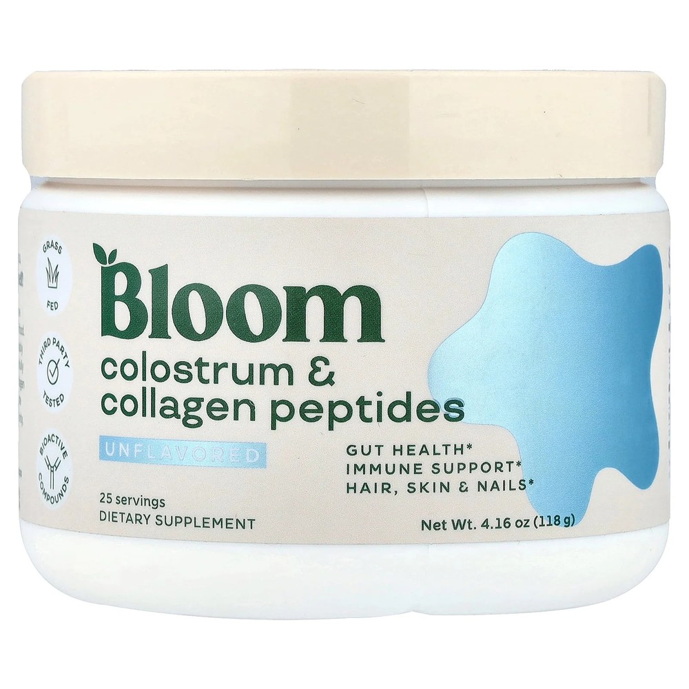 2 X Bloom, Colostrum & Collagen Peptides, Unflavored, 4.16 oz (118 g)