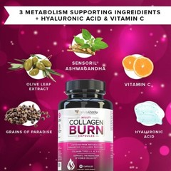 Multi Collagen Burn Capsules for Weight Loss – Hydrolyzed Collagen Peptides