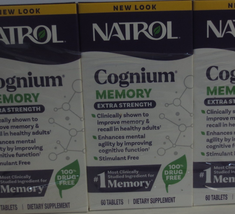 Natrol Cognium Memory Extra Strength, Brain Memory Supplements, 60 Tablets