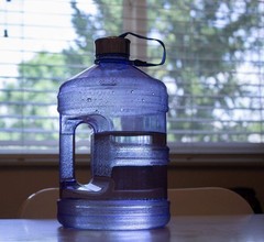 New Wave Enviro Iconic 1 Gallon Round BPA Free Water Bottle 128 Ounces, Blue