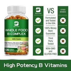 Vitamin B Complex 120 Capsules ,&Vitamin C B2,,B6,B12, Immune Support Pills