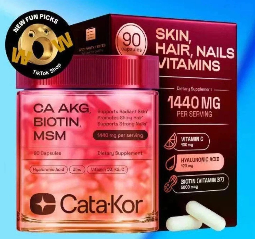 Skin, Cata-Kor Hair & – Supplement – Ca AKG – MSM Nails Hyaluronic Acid – Biotin