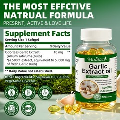 Odorless Garlic Extract Softgels Support Heart Cholesterol High Blood Health