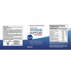 Advanced Thyroid Support Supplement with Iodine Dietary 60 Caps Free Shipping