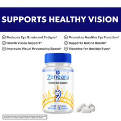 (2 Pack) Zeneara, Healthy Ear Support for Ear Ringing & Tinnitus (120 Capsules)