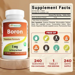 Boron Supplements 5mg – 240 Tablets (Pack of 3) – Supports Bone Health & Hormona
