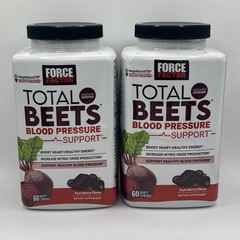2 PACK Force Factor Total Beets Healthy Energy + Antioxidants 60 Soft Chews NEW