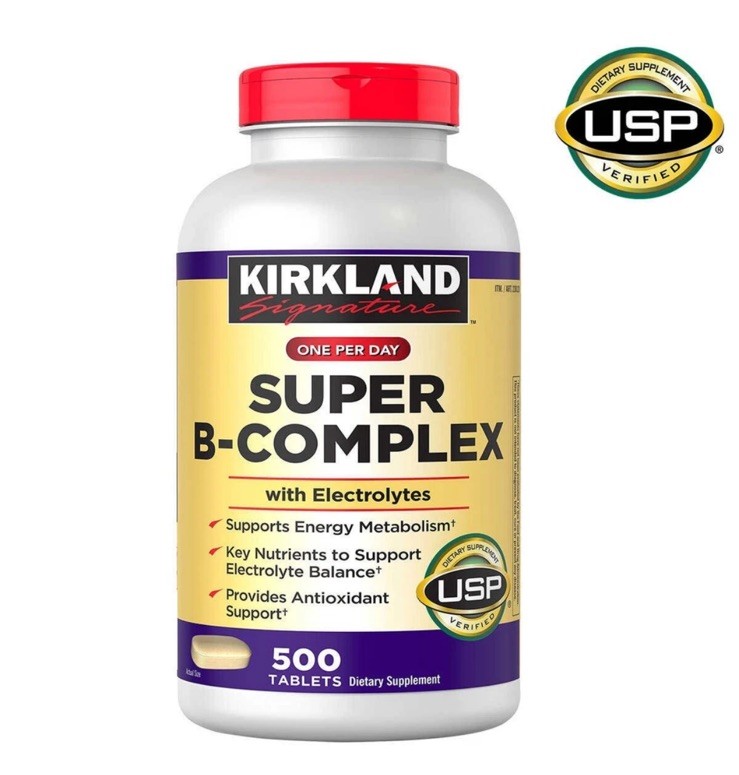 New Kirkland Super B-Complex with Electrolytes – 500 Tablets, Antioxidants