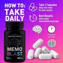 (2 pack) Memo Blast Capsules – MemoBlast Brain and Memory Support Formula 60ct