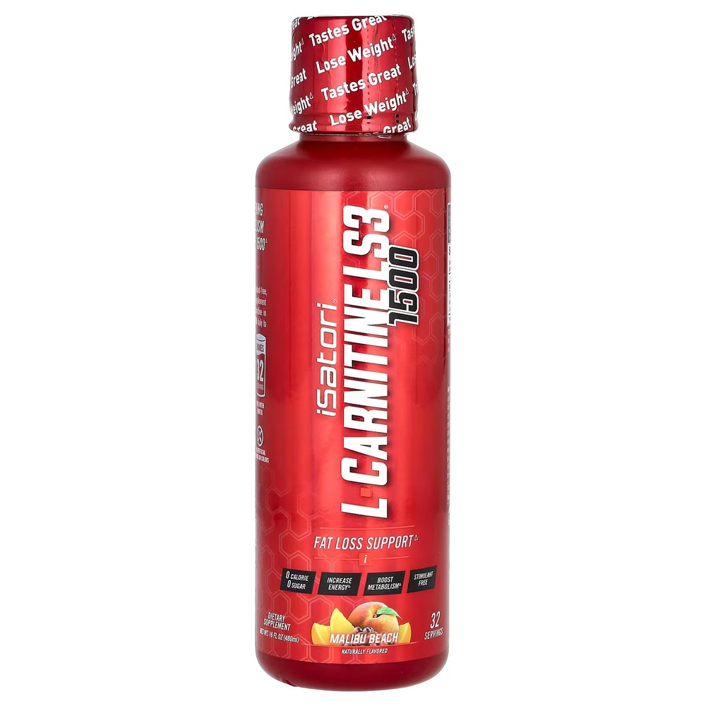 2 X Isatori, L-Carnitine LS3 1500, Malibu Beach, 1,500 mg, 16 fl oz (480 ml)