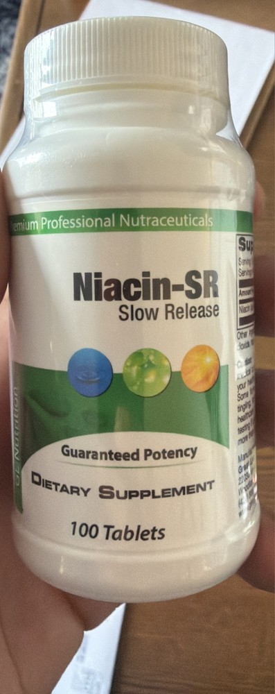 Niacin-SR 500mg Slow Release 100 Tablets Vitamin B3 Dietary Supplement Sealed