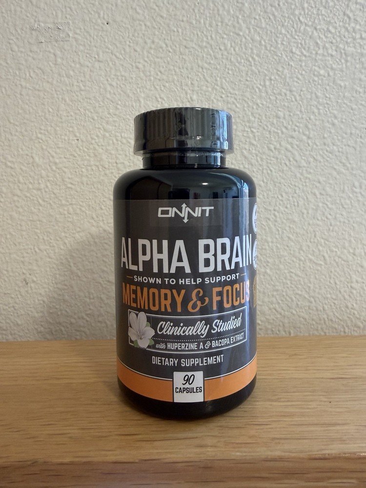 Onnit Labs Alpha Brain Memory & Focus Dietary Supplements 90 Capsules Sealed