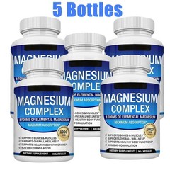 1~5x Magnesium Complex Supplement 8 Elements 1000mg Vegetarian Non GMO 90Capsule