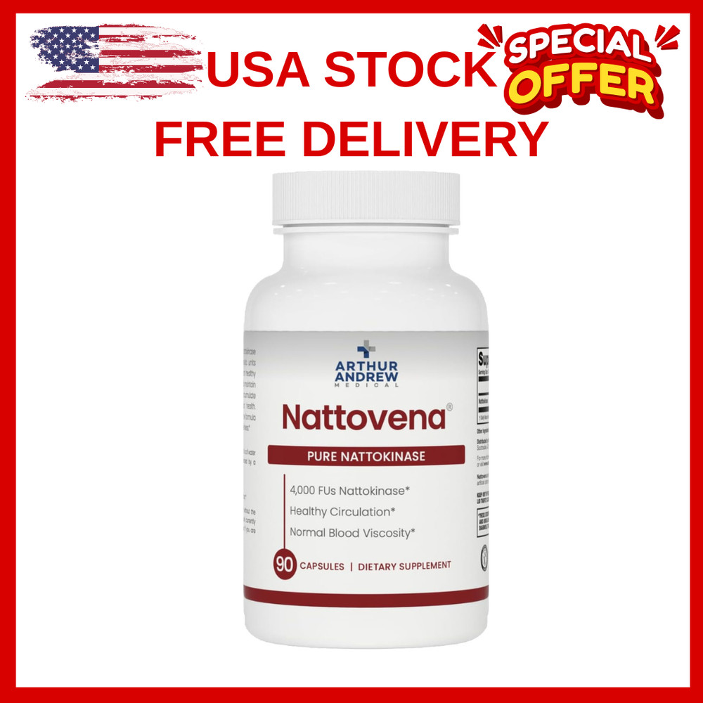 , Nattovena, Pure Nattokinase Supplement, Double Strength 4,000 Fus per Capsule,