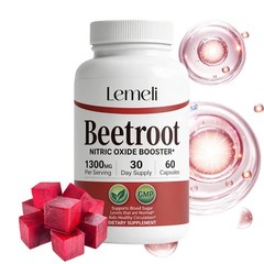Lemeli Beetroot Capsules Extract 1300mg Pure Non-GMO & Gluten Free Beet Root