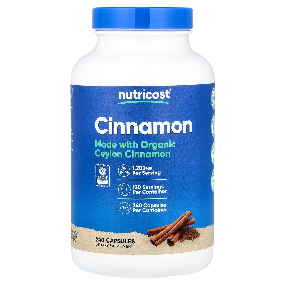 2 X Nutricost, Cinnamon, 240 Capsules (600 mg per Capsule)