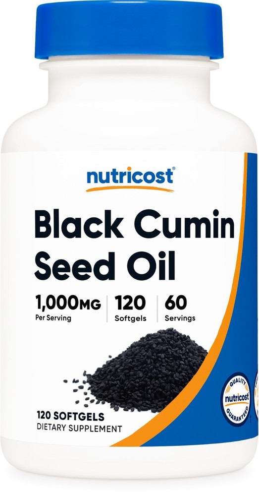 Nutricost Black Seed Oil (Cumin) – 120 Softgels, 1000mg Per Serving, 60 Servings