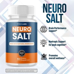(3 Pack) Neuro Salt Nootropic All Natural Brain Supplement NeuroSalt 180 Capsule