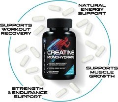 Fast-Absorbing Creatine Monohydrate 3000mg Capsules – Boost Strength & Power
