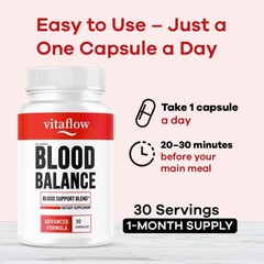 VitaFlow Circulation Blood Flow Support Supplement Capsules 1 Pack 60Ct