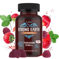 YumVs Potassium Supplement Gummies – Strawberry Flavor – 60 Count (Pack of 1)