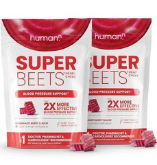 2 PACKS HumanN – SUPER BEETS Heart Chews, Nitric Oxide Booster for Heart Health