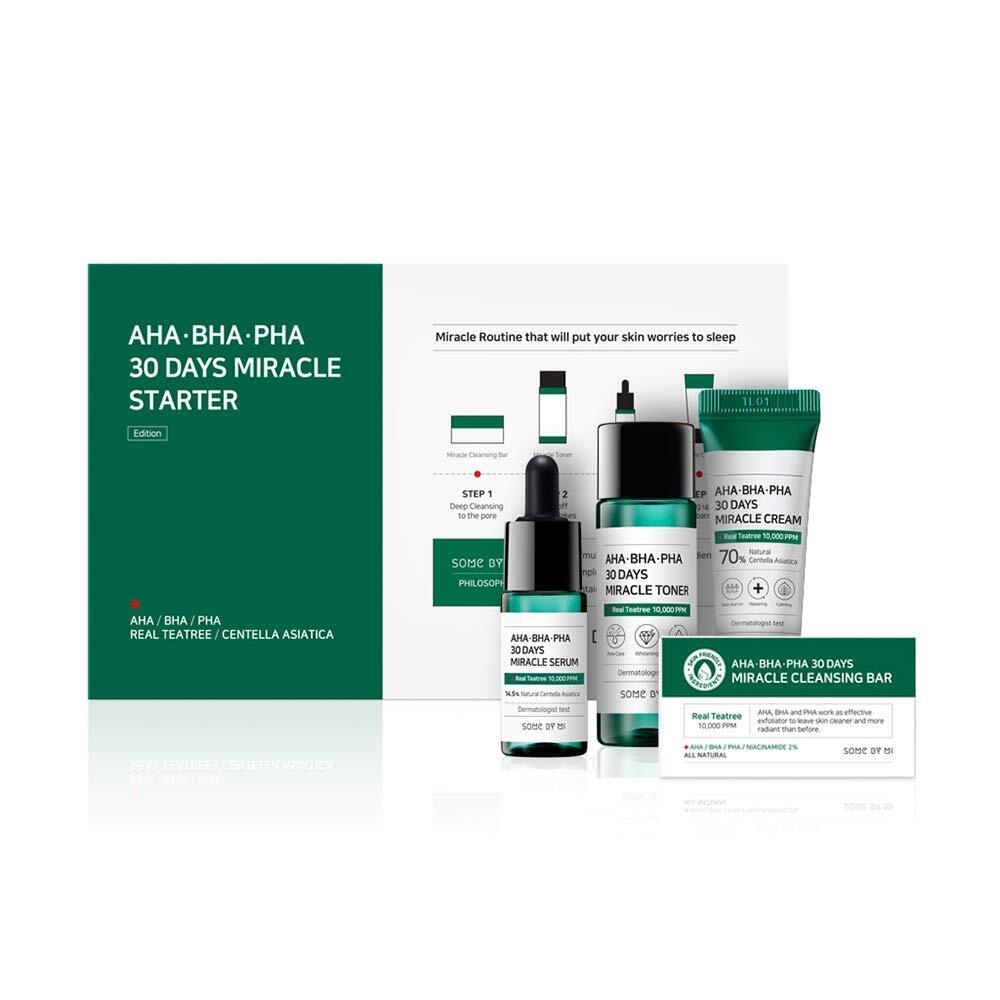 SOME BY MI AHA BHA PHA 30Days Starter Kit/Toner 1.01Oz, Serum 0.33Oz, Cream
