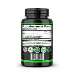 Pure Tribulus Terrestris Extract W/ 96% Saponins 60 Capsules, No Filler, Non-GMO