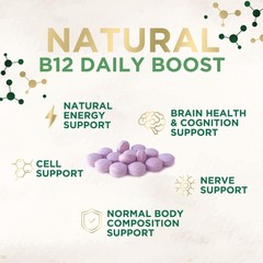 Vitamin B 12 Complex Supplement 1,000 mcg – Fast Dissolve Chewable for Energy