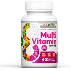 LiveGood Multi-Vitamin, Bio-Active Complete For Women With Low Iron.