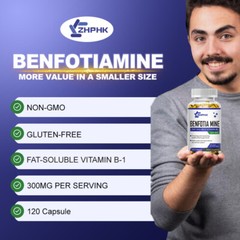 Benfotiamine Capsules 300mg Fat Soluble Thiamine Vitamin B1 NON-GMO,Gluten Free