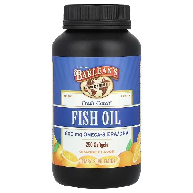 Barlean’s Fresh Catch Fish Oil Orange 250 Softgels (600 mg)