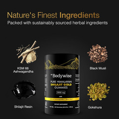 Pure Himalayan Shilajit Gummies Gold I Lab Tested I No Added Sugar I Ashwagandha