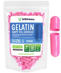 Size 1 Pink Empty Gelatin Capsules Gelcaps Kosher Pills Caps