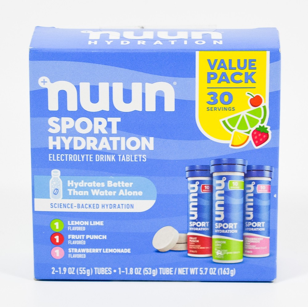 Nuun SPORT Hydration Electrolyte Tablets 30 value LEMON Strawberry Punch 05/2027