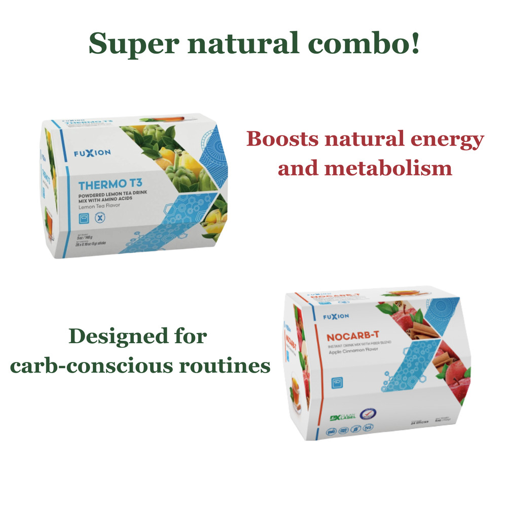FuXion Thermo T3 NoCarb-T – 2 Boxes Natural Combo Supports Metabolism & Wellness