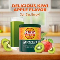 Supergreens Digestive Blend Metamucil 5.5oz Kiwi Apple Fiber Green Super Food