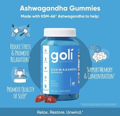 3 Bottles Goli Nutrition Ashwagandha Mixed Berry Gummies – 60 Count