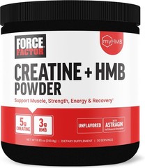 Force Factor Creatine HMB Powder,5g Creatine Monohydrate + 3g myHMB for Muscle G