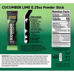BODYARMOR Flash IV Electrolyte Packets, Cucumber Lime – Zero Sugar Drink Mix, Si