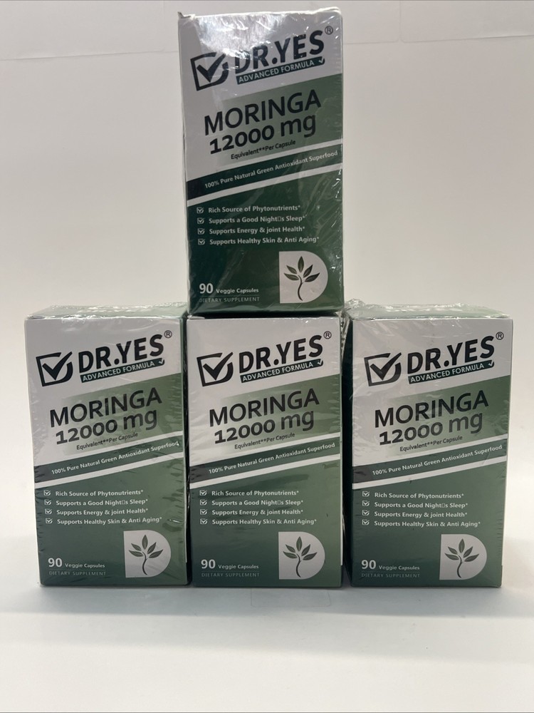 4x Dr. Yes Advanced Formula Moringa Capsules 12000mg 90ct (360 Total) EXP 06/27
