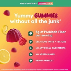 Physician’s Choice Fiber Gummies ideal for Digestive Health & Regularity – Raspb