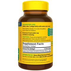 Nature Made Vitamin E 450 mg (1000 IU) dl-Alpha 60 Count (Pack of 3)