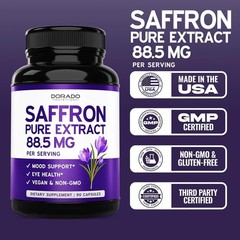 Saffron Supplements, 3 Month Supply, Pure 88.5Mg Saffron Extract for Women & Men