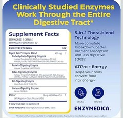 Digest Gold ATPro: Max Strength Enzymes for Large Meals & Bloating Relief, 90 Ct