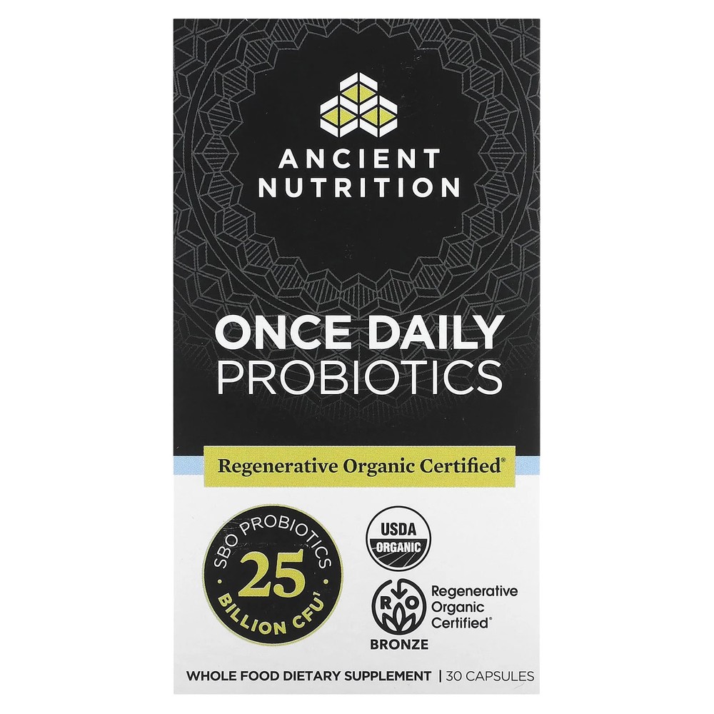 2 X Ancient Nutrition, Once Daily Probiotics, 25 Billion CFU, 30 Capsules